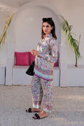 Orchid Olive Elegance | 2 Pc Silk Suit