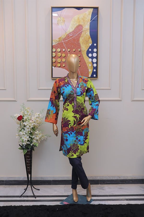 Khush Rang | 1Pc Lawn Kurti - Musa & Mani